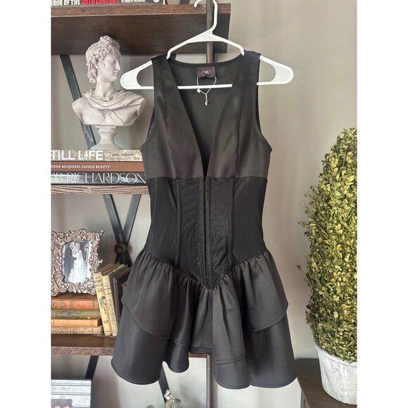 OW Collection Augusta Corset Mini Dress Black Womens Size Small - Picture 6 of 13